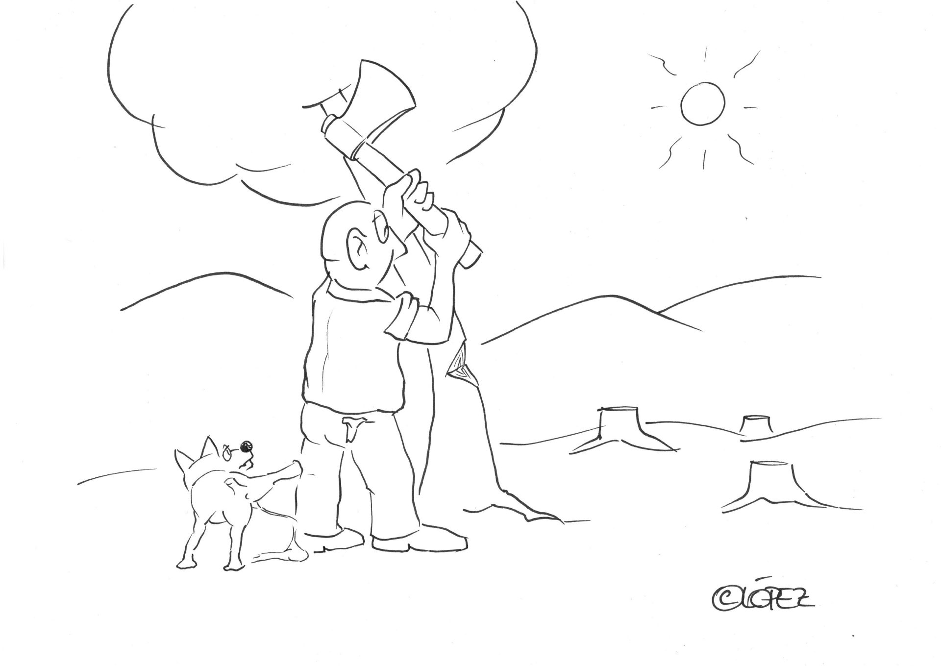 Consecuencias (lo que le hacemos al planeta pasa factura, tarde o temprano).  Viñeta ambiental por Juan López Rico (#López)