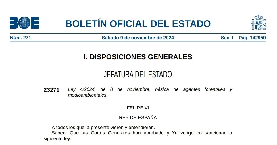 Ley Básica de Agentes forestales publicada en el boe