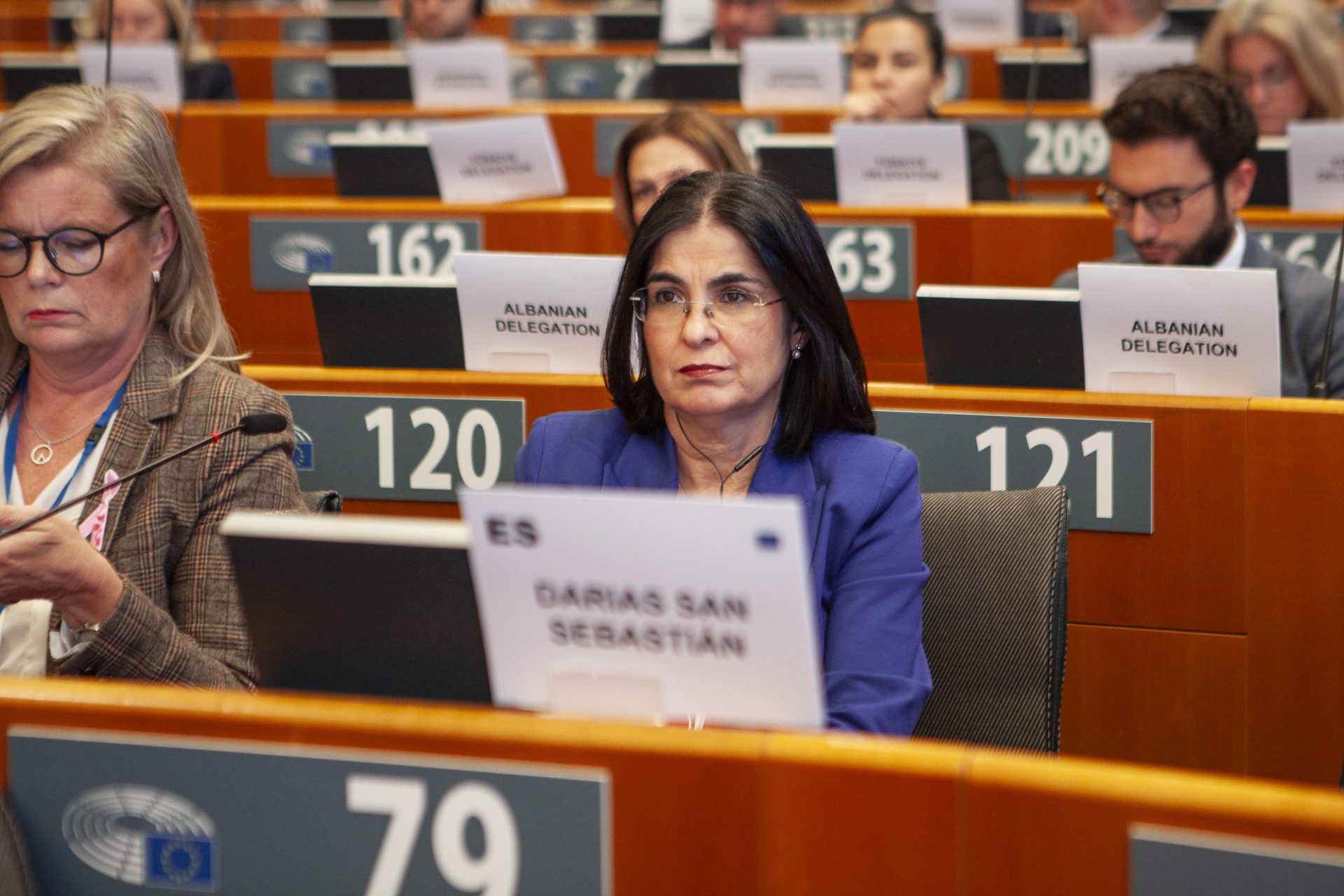 GRAFCAN5084. BRUSELAS (BÉLGICA), 07/10/2024.- La alcaldesa de Las Palmas de Gran Canaria, Carolina Darias (PSOE), ha pedido este lunes en Bruselas una política que impulse y facilite el acceso a una vivienda digna, un "objetivo prioritario" para el Gobierno español, según ha explicado durante su intervención en la apertura de la Semana Europea de las Regiones y Ciudades. EFE/Gonzalo García Moreno