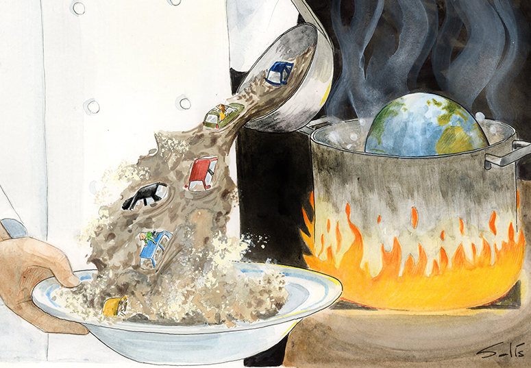 Un mundo en ebullición.. Por () Víctor Solís (@Visoor) desde Ciudad de México en la #ViñetaVerde de @EFEverde