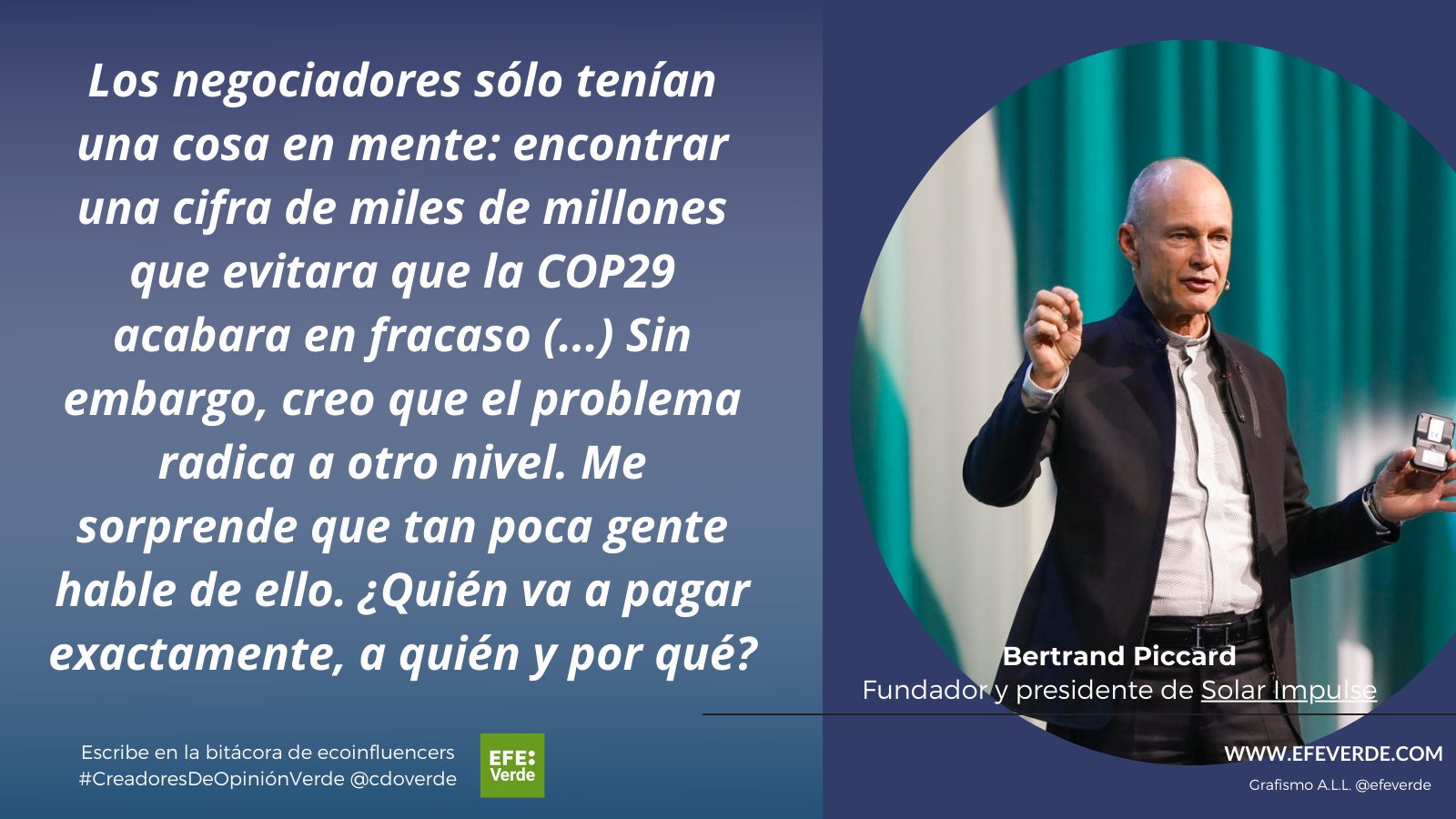 Bertrand Piccar en cdoverde de efeverde. Análisis del filnal de la COP29