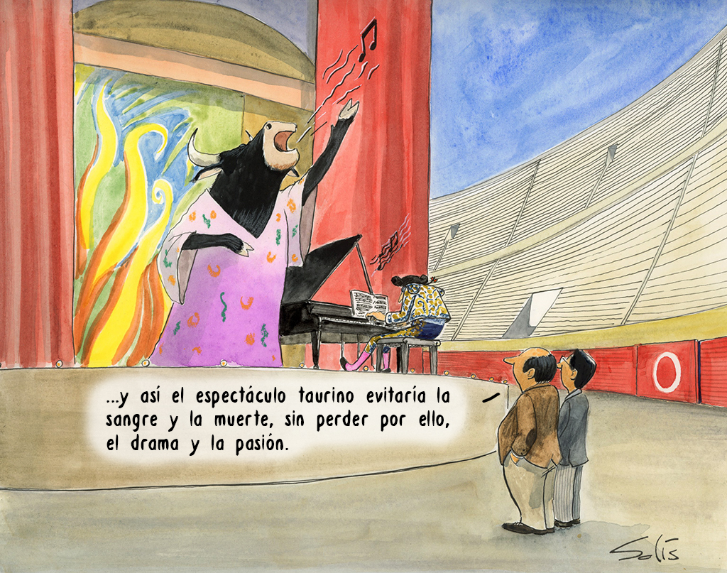 Tauromaquia alternativa. Ilustración de Víctor Solís para la viñeta verde en EFEverde