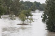 Crecida del río Guadaíra en Sevilla debido a las fuertes lluvias al paso de la DANA. EFE/José Manuel Vidal