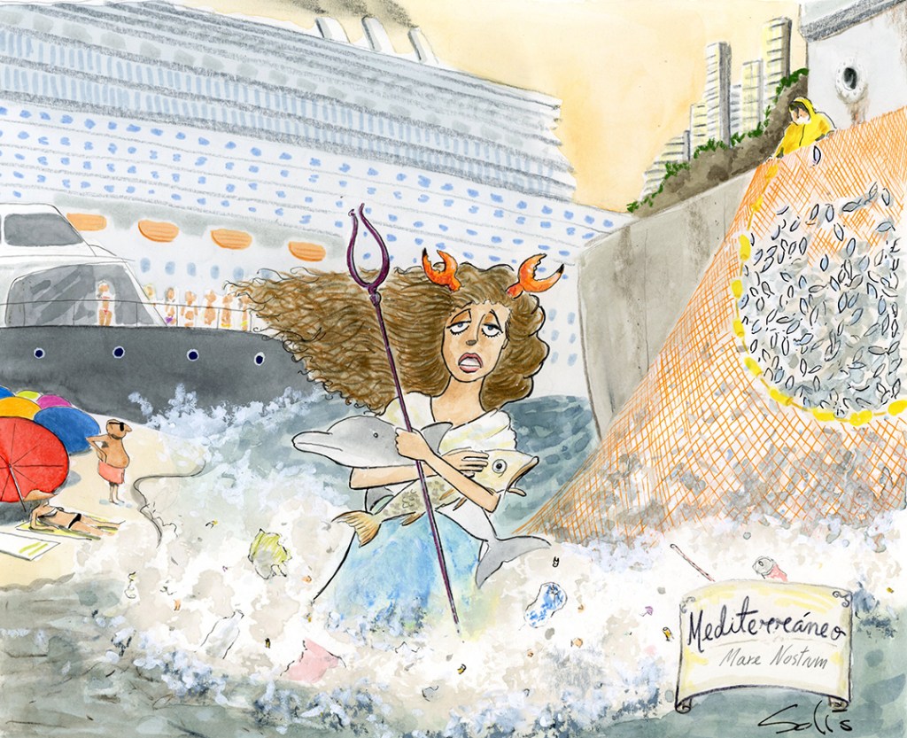 La degradación del Mediterráneo. Por () Víctor Solís (@Visoor) desde Ciudad de México en la #ViñetaVerde de @EFEverde