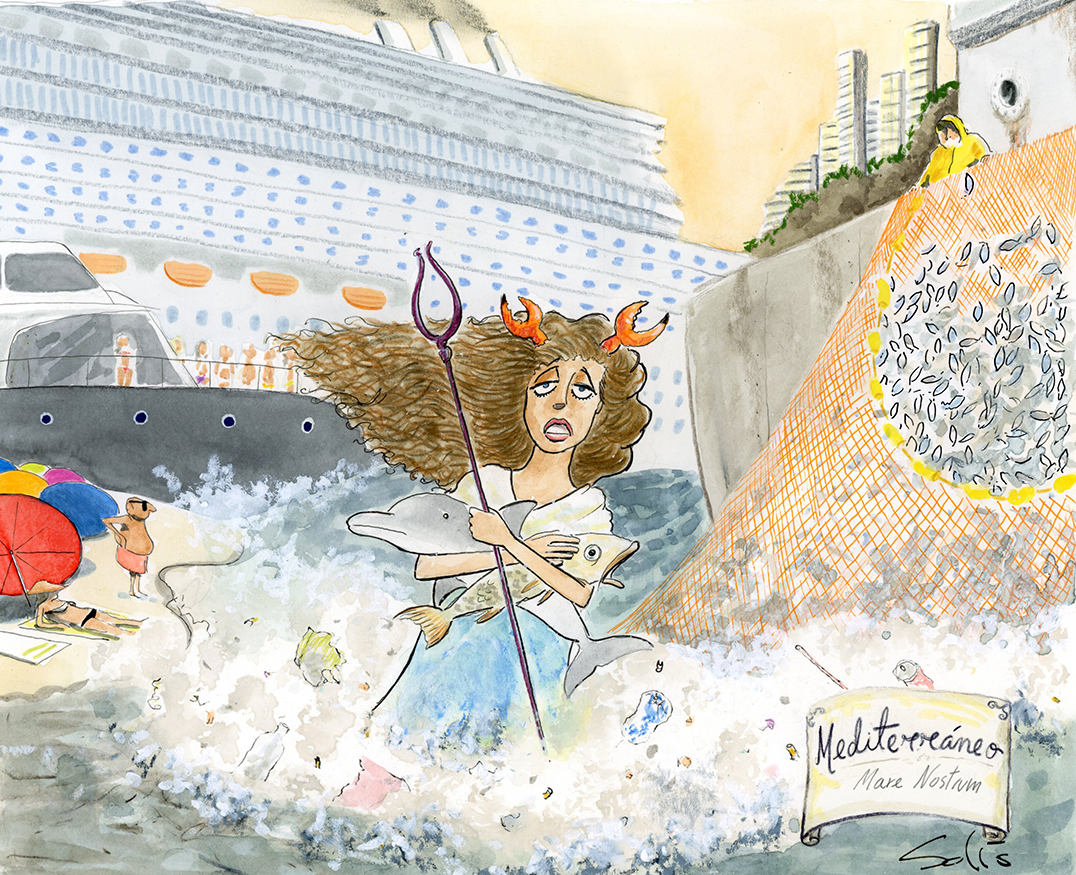 La degradación del Mediterráneo. Por () Víctor Solís (@Visoor) desde Ciudad de México en la #ViñetaVerde de @EFEverde