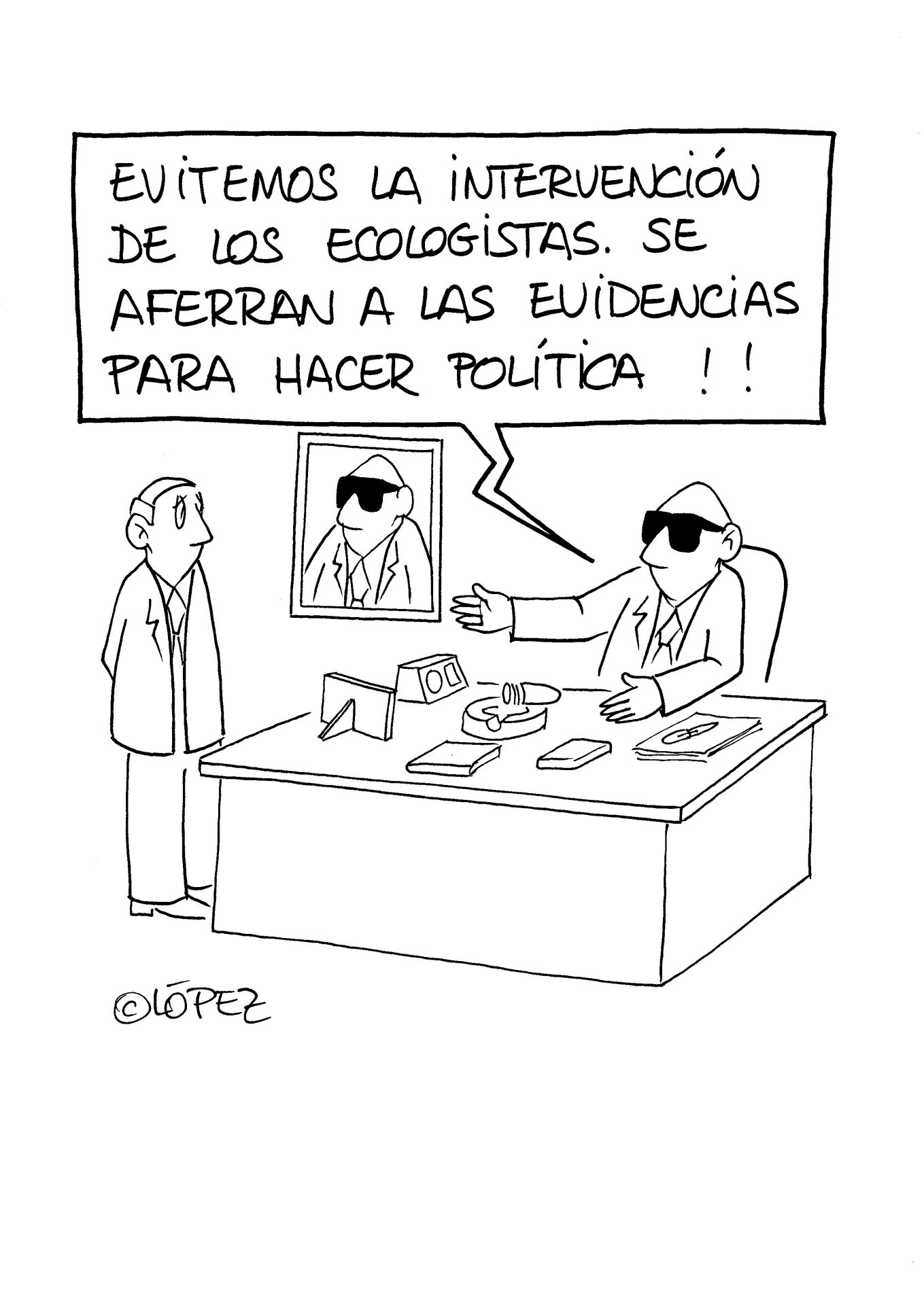 Ilusos, se aferrana a la evidencia científica-ecoviñeta por López en viva la bagatela de EFEverde