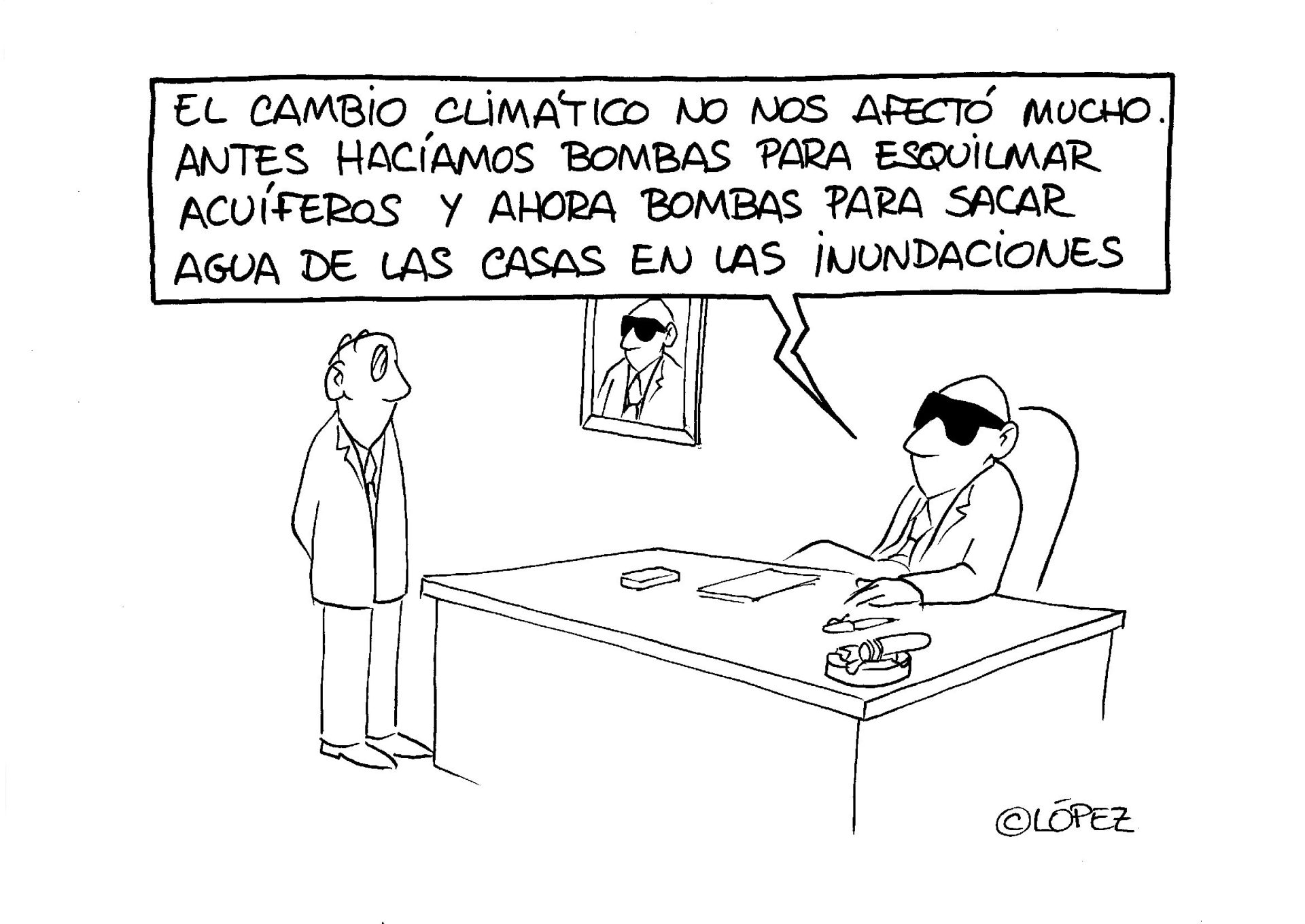 El negocio es el negocio. Viñeta ambiental por López