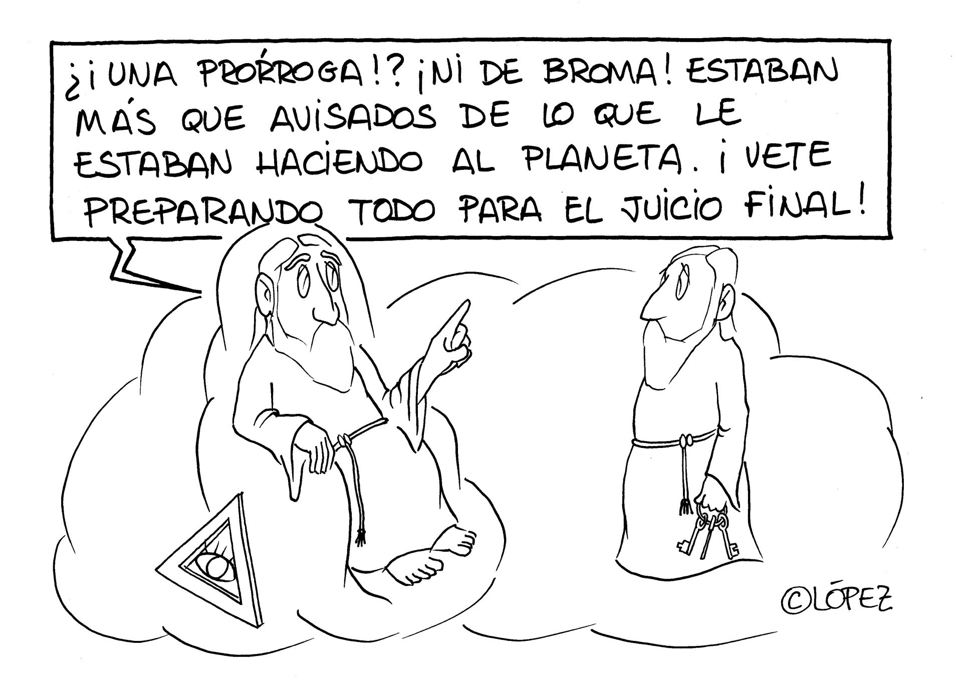 Estais avisados.  Viñeta ambiental por Juan López Rico (#López) en la bitácora de humor gráfico ambiental #VivalaBagatela en @efeverde