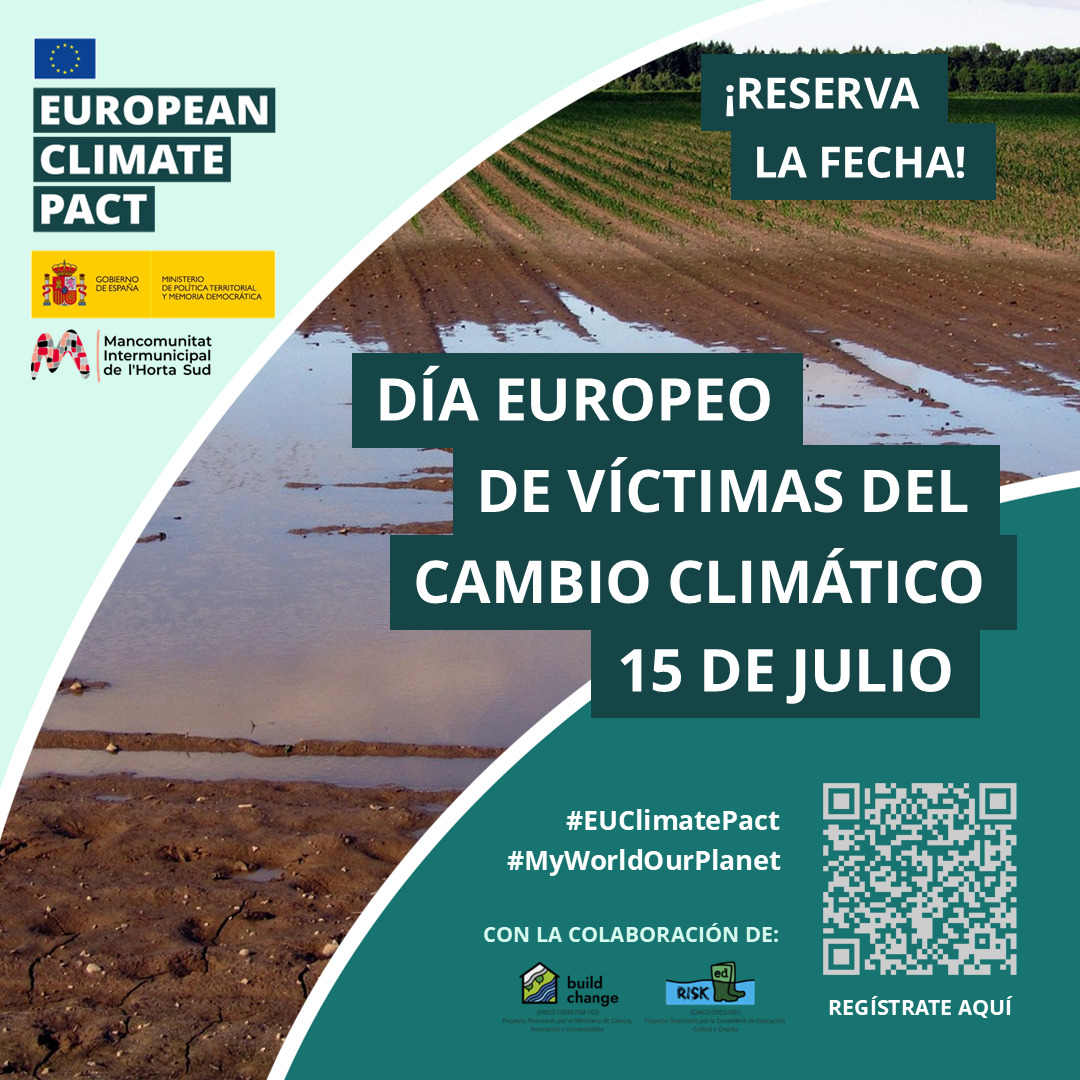 La Mancomunitat de l’Horta Sud acoge el Día Europeo de las Víctimas del Cambio Climático con mesas redondas, testimonios y embajadores del Pacto Climático.
