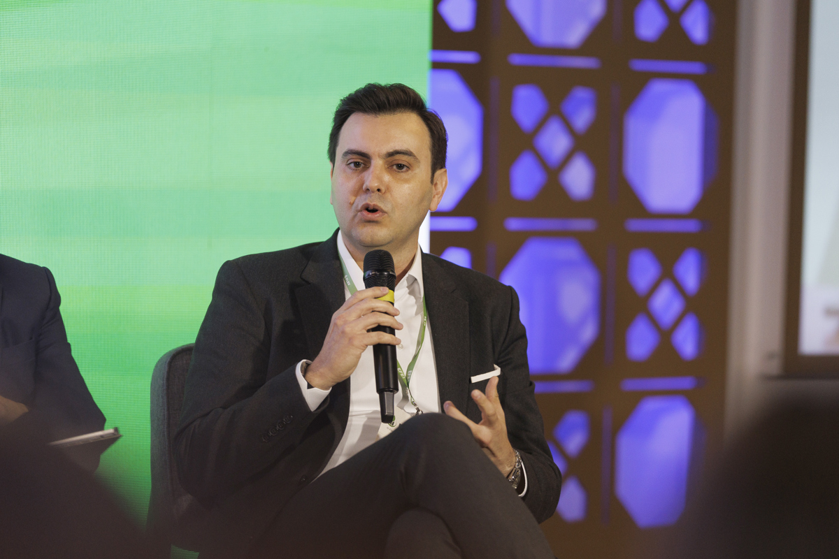 El CEO de Lots Group para Latinoamérica, Edson Guimarães, al intervenir este jueves, 4 de septiembre, durante el III Foro Latinoamericano de Economía Verde (FLEV), en São Paulo (Brasil). EFE/Isaac Fontana