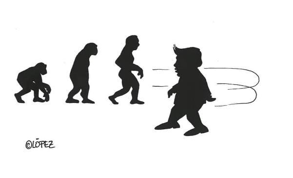 Involución.  Viñeta ambiental por Juan López Rico (#López) en la bitácora de humor gráfico ambiental #VivalaBagatela en @efeverde