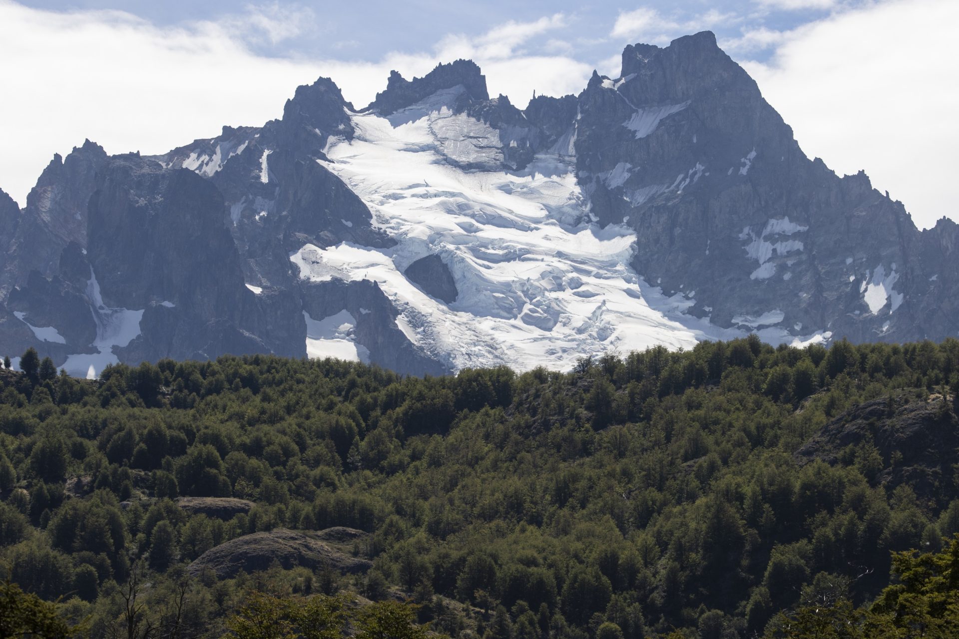 En la imagen de archivo, glaciar Cerro Castillo, situado en el cordón montañoso y parque nacional de mismo nombre, en la región de Aysén (Chile). EFE/Alberto Valdes