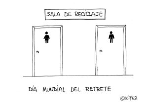 Sala de reciclaje (día del retrete).