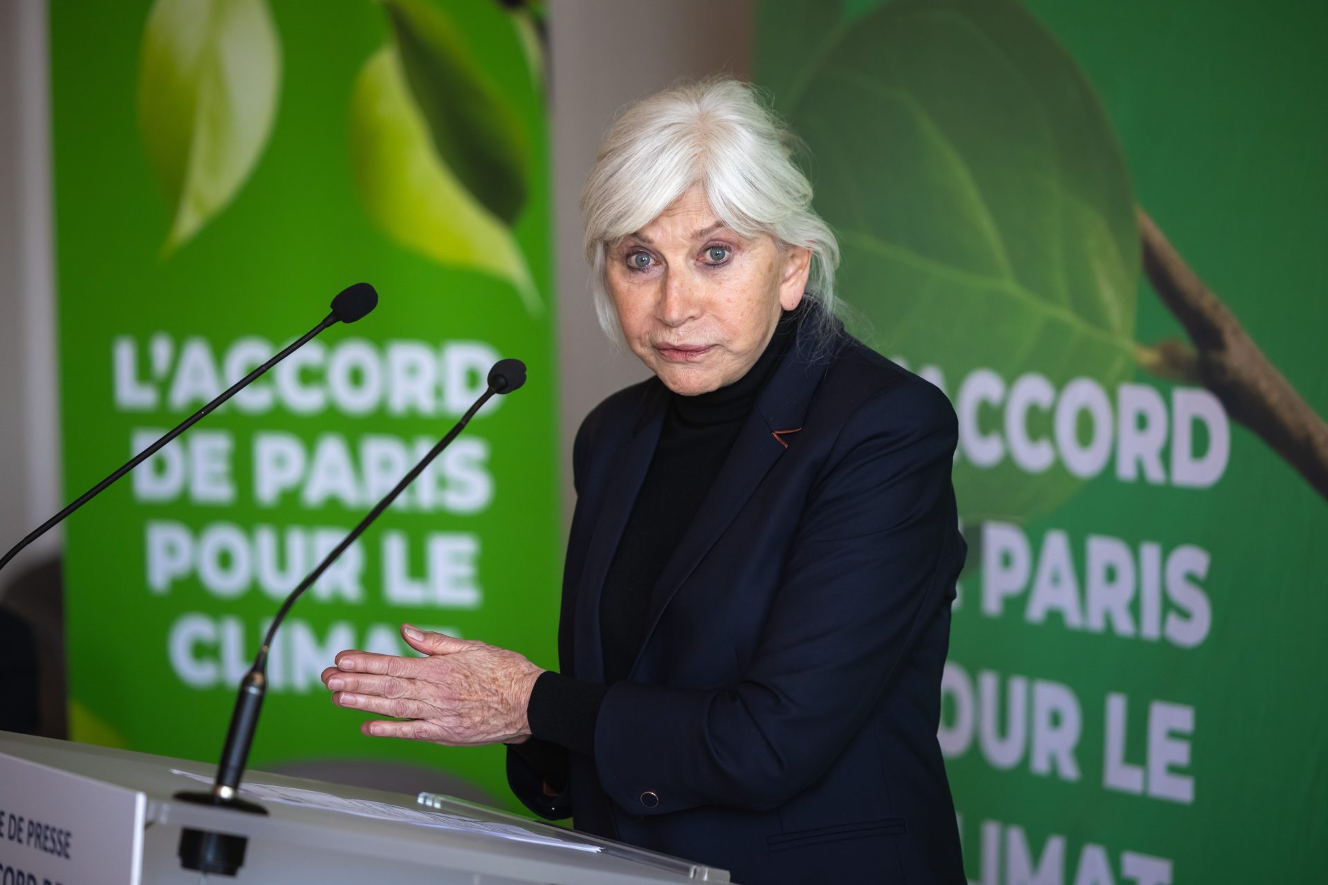PARIS (France), 10/04/2025.- President and CEO of the European Climate Foundation Laurence Tubiana speaks during a press conference about the 10th anniversary of the Paris Agreement in Paris, France, 10 April 2025. The Paris Agreement is an international treaty on climate change that was adopted at the UN Climate Change Conference (COP21) in Paris in 2015, and came into force in 2016. (Francia) EFE/EPA/CHRISTOPHE PETIT TESSON