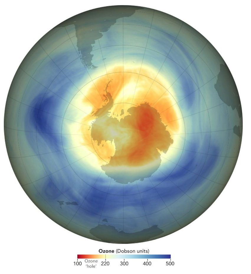 El agujero de la capa de ozono registra en 2025 su quinto menor tamaño desde 1992, según la NASA. © NASA