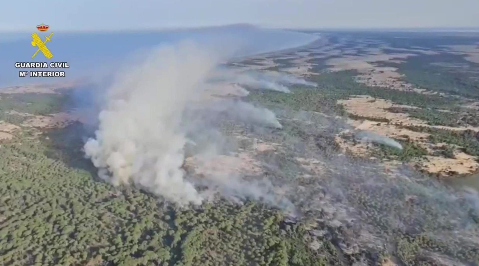 Captura video Guardia Civil. incendio Doñana