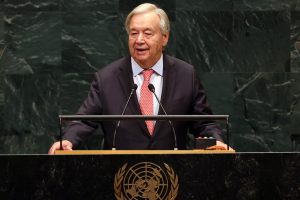 El secretario general de Naciones Unidas, António Guterres, durante la última Asamblea General de la ONU en septiembre. EFE/EPA/OLGA FEDOROVA